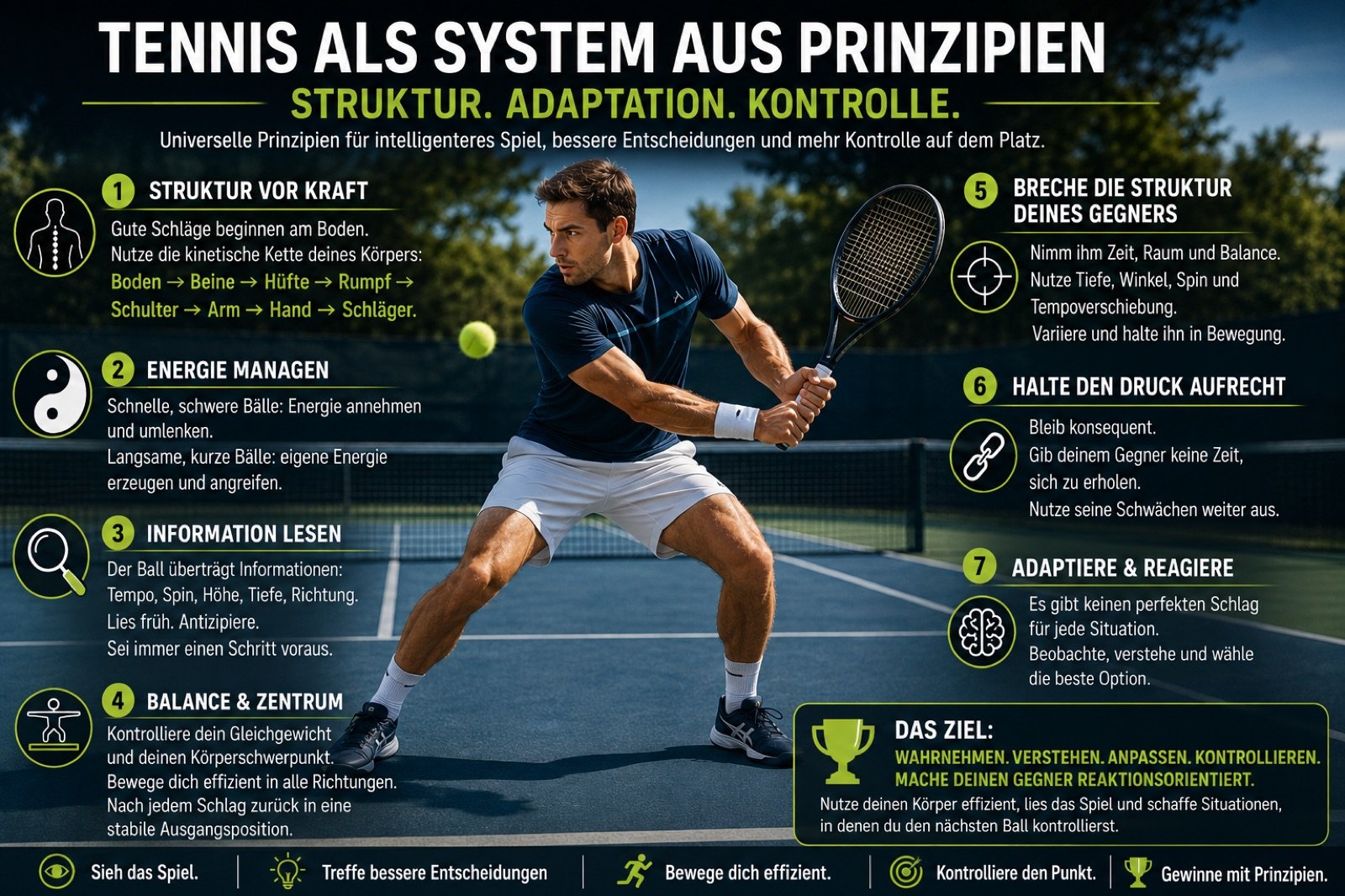 Tennis als System von Prinzipien: Struktur, Anpassung und Kontrolle